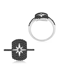 Macy's Black Spinel Ring Sterling Silver