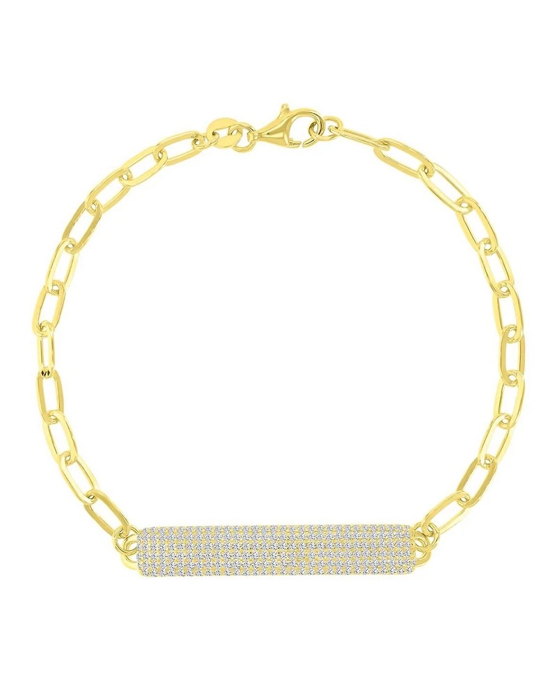Macy's Cubic Zirconia Bracelet in 14k Yellow Gold Over Sterling Silver