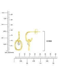 Macy's Cubic Zirconia Link Dangling Earrings in 14k Yellow Gold Over Sterling Silver