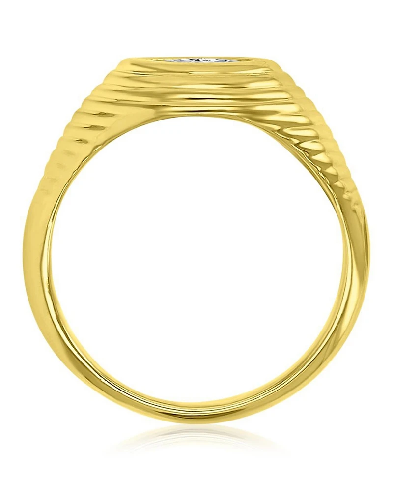 Macy's Cubic Zirconia Marquise Ring in 14k Yellow Gold Over Sterling Silver