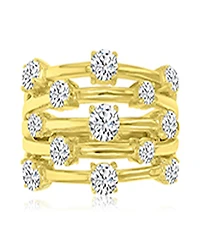Macy's Cubic Zirconia 5-Row Ring in 14k Yellow Gold Over Sterling Silver