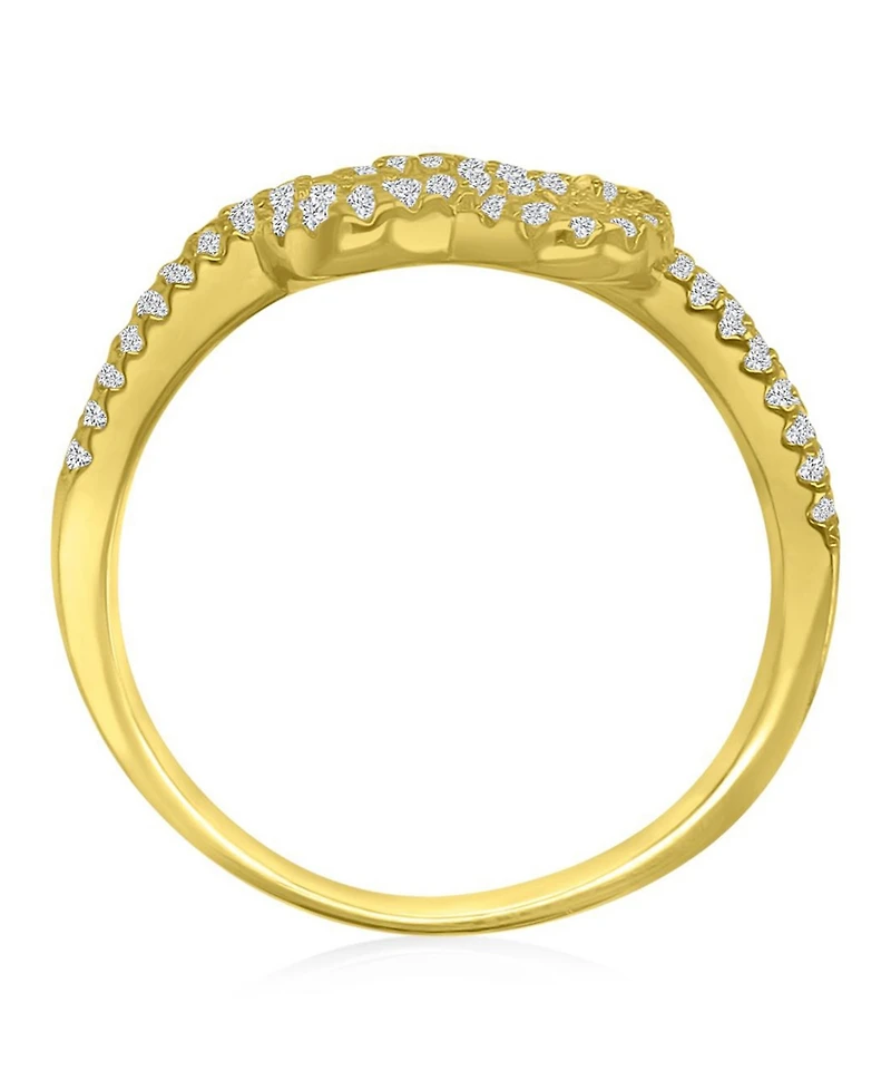 Macy's Infinity Knot Cubic Zirconia Ring in 14k Yellow Gold Over Sterling Silver