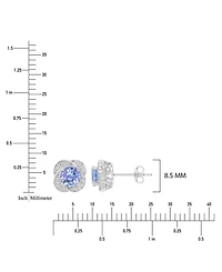 Macy's Diamond and Tanzanite Stud Earrings in 10k White Gold