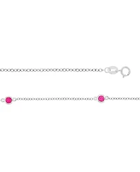Macy's Created Ruby Station Necklace in Rhodium Over Sterling Silver