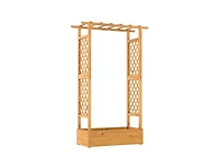 Slickblue Wood Raised Garden Bed 70" with Lattice Trellis for Plants