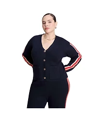 Eloquii Women's Lurex Stripe Cardigan