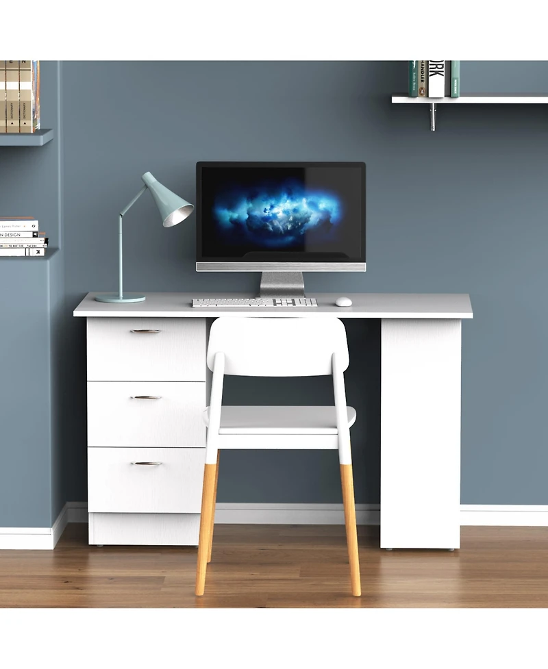 Homcom 47" Modern Computer Desk Writing Table w/ Bookcase Combo Storage Shelf