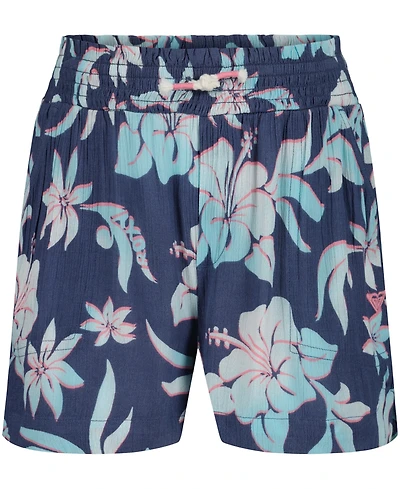 Roxy Girls' 7-16 Smocked Elastic Waistband Shorts