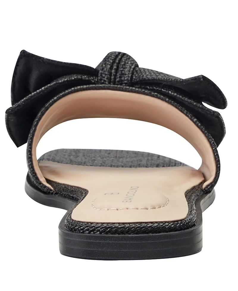 Bandolino Women's Violeta Bow Flat Slide Sandals