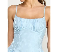 Alex & Sophia Women's Floral Jacquard Scoop Neck Midi Dress