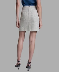 Bcbg Women's Denim Braid Knee Length Skirt