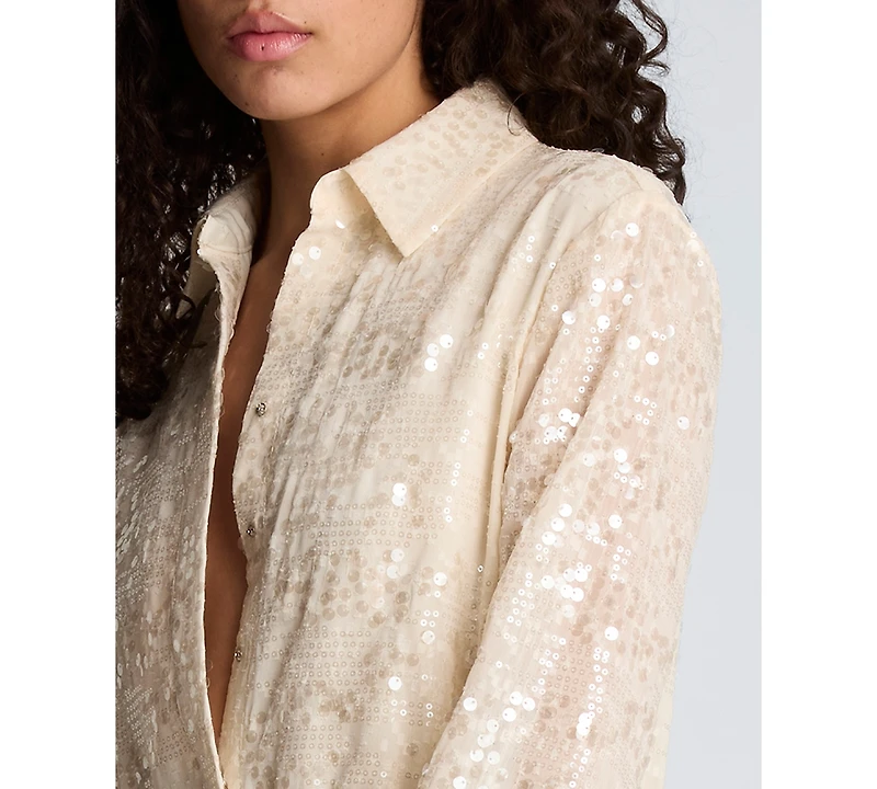 Kenneth Cole Women's Curved Yoke Mini Shirt Dress