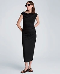 Kenneth Cole Women's Off-The-Shoulder Ruched Waist Midi Dress