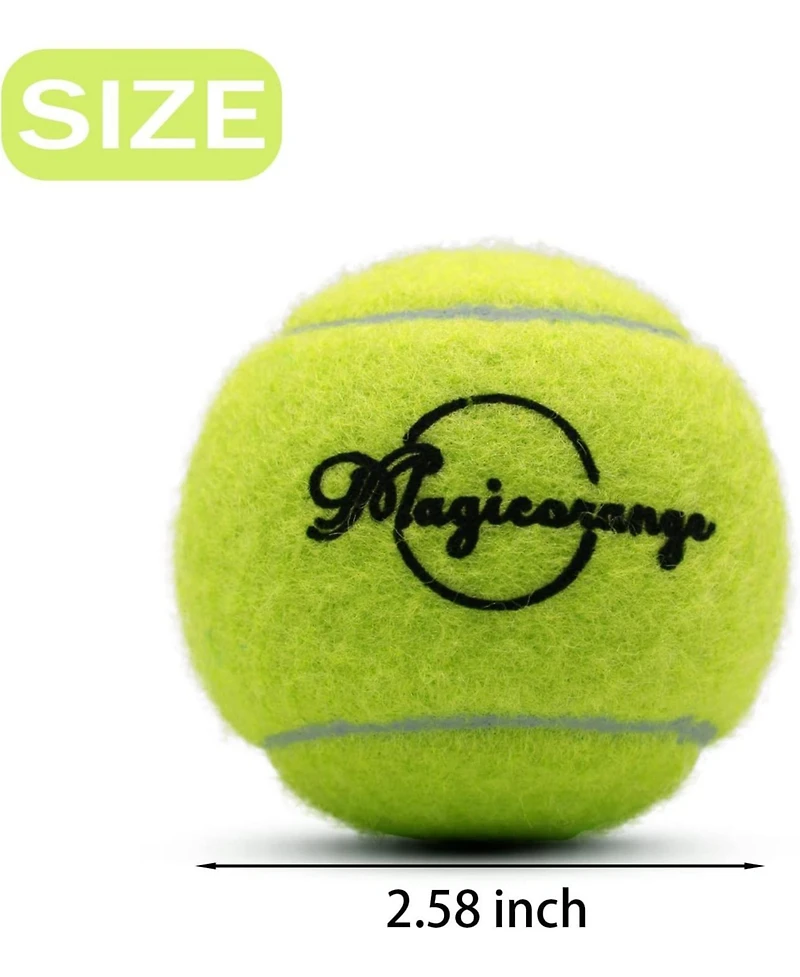 Magicorange Pack of 12 Advanced Training Tennis Balls for Beginners Practice Balls with Durable Felt and Mesh Carrying Bag for All Courts