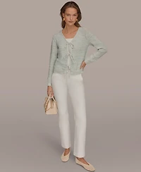 Donna Karan Weekend Women's V-Neck Tie-Front Cardigan