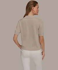 Donna Karan Weekend Women's Elbow-Sleeve Polo Sweater