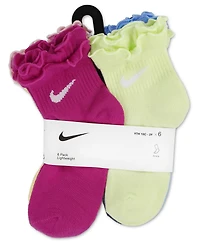Nike Girls 4-7 Ruffle Detail Ankle Socks, 6-Pack