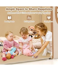 Mecale Large Kids Play Tent Playhouse with Door Curtain, Windows, and Star Lights