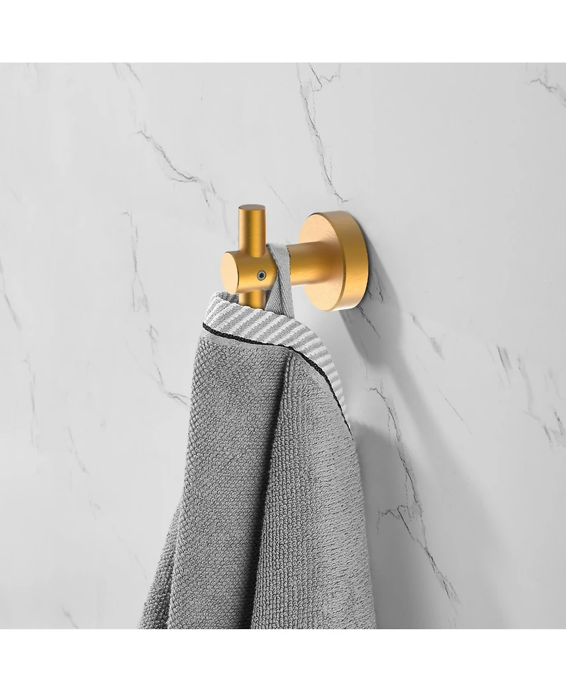 Rainsken 4-Pack Round Base Wall Hanging Hook, Stainless Steel Clothes Hook for Bathroom