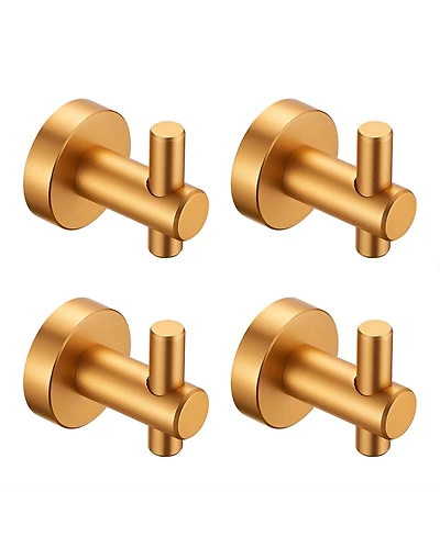 Rainsken 4-Pack Round Base Wall Hanging Hook, Stainless Steel Clothes Hook for Bathroom