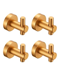 Rainsken 4-Pack Round Base Wall Hanging Hook, Stainless Steel Clothes Hook for Bathroom