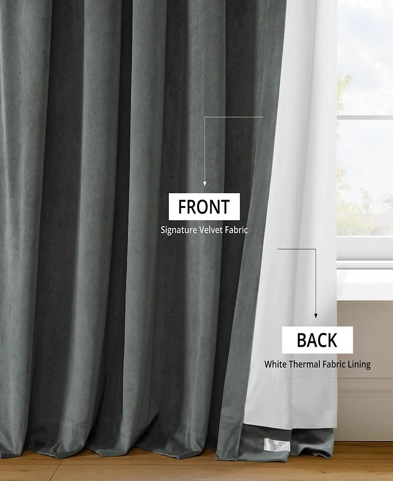 Half Price Drapes French Pleat Signature Velvet Blackout Curtain