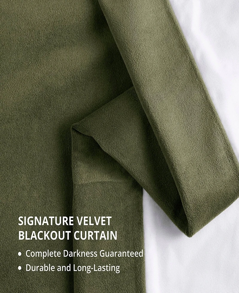Half Price Drapes French Pleat Signature Velvet Blackout Curtain