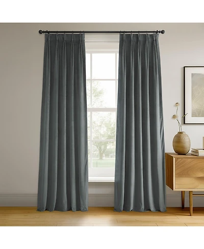 Half Price Drapes French Pleat Signature Velvet Blackout Curtain
