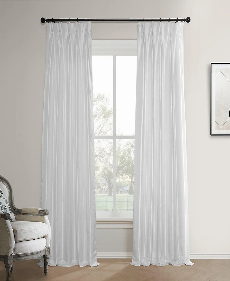 Half Price Drapes French Pleat Faux Silk Taffeta Blackout Curtain