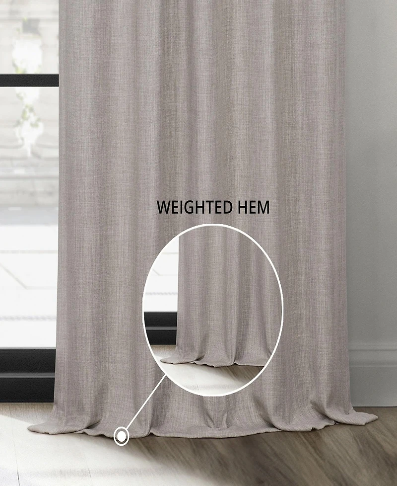 Half Price Drapes French Pleat Textured Faux Linen Room Darkening Curtain
