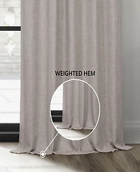 Half Price Drapes French Pleat Textured Faux Linen Room Darkening Curtain