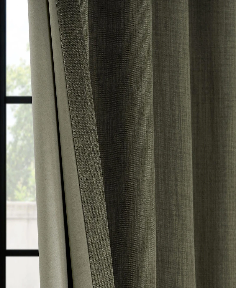 Half Price Drapes French Pleat Textured Faux Linen Room Darkening Curtain