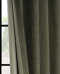 Half Price Drapes French Pleat Textured Faux Linen Room Darkening Curtain
