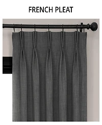 Half Price Drapes French Pleat Textured Faux Linen Room Darkening Curtain