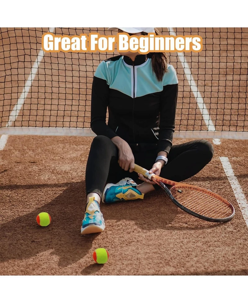 Magicorange Pack of 20 Low Compression Training Tennis Balls for Kids and Beginners with Durable Felt and Mesh Carrying Bag