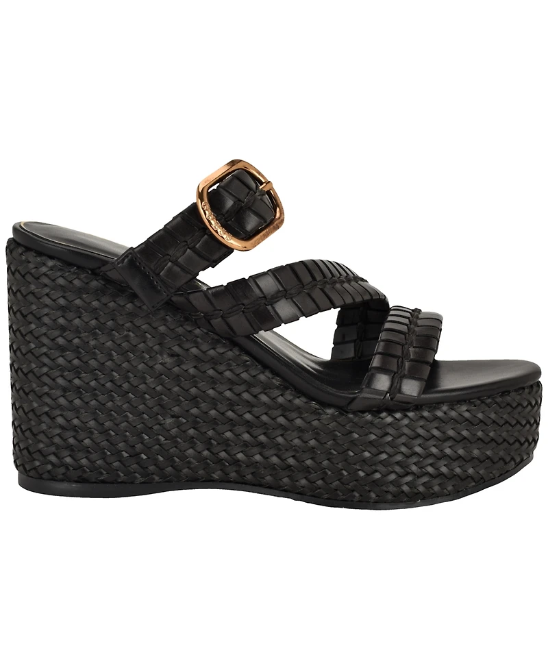 Guess Women's Evana Woven Platform Wedge Sandals