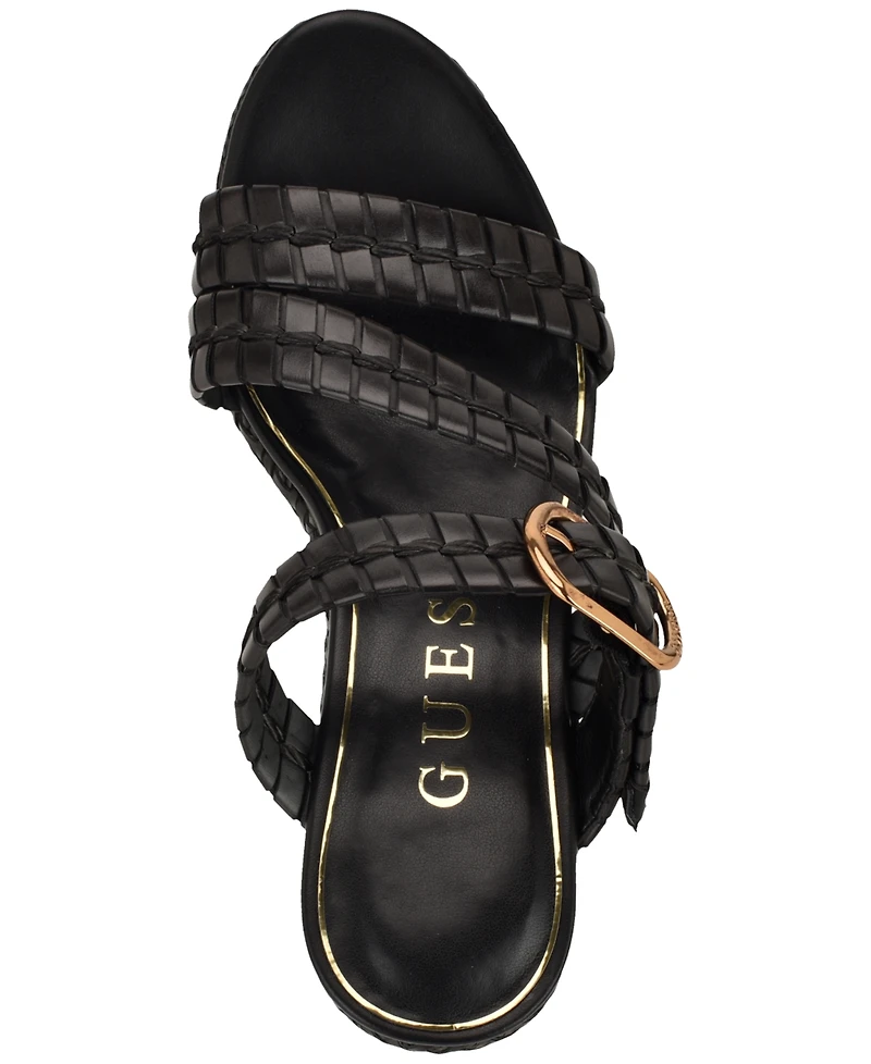 Guess Women's Evana Woven Platform Wedge Sandals