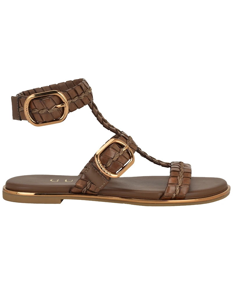 Guess Women's Lylnet Woven Gladiator Flat Sandals