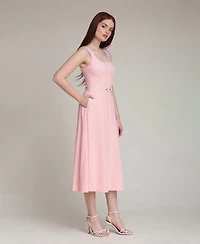 Avec Les Filles Women's Gingham Checkered Midi Dress