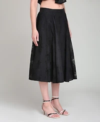 Avec Les Filles Women's Side Zippered Maxi Skirt