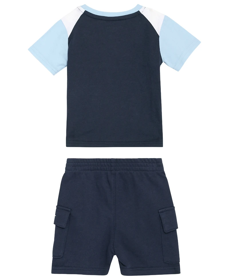 Champion Baby Boys' Crewneck T-Shirt and Elastic Shorts, 2-Peice Set
