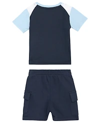 Champion Baby Boys' Crewneck T-Shirt and Elastic Shorts, 2-Peice Set
