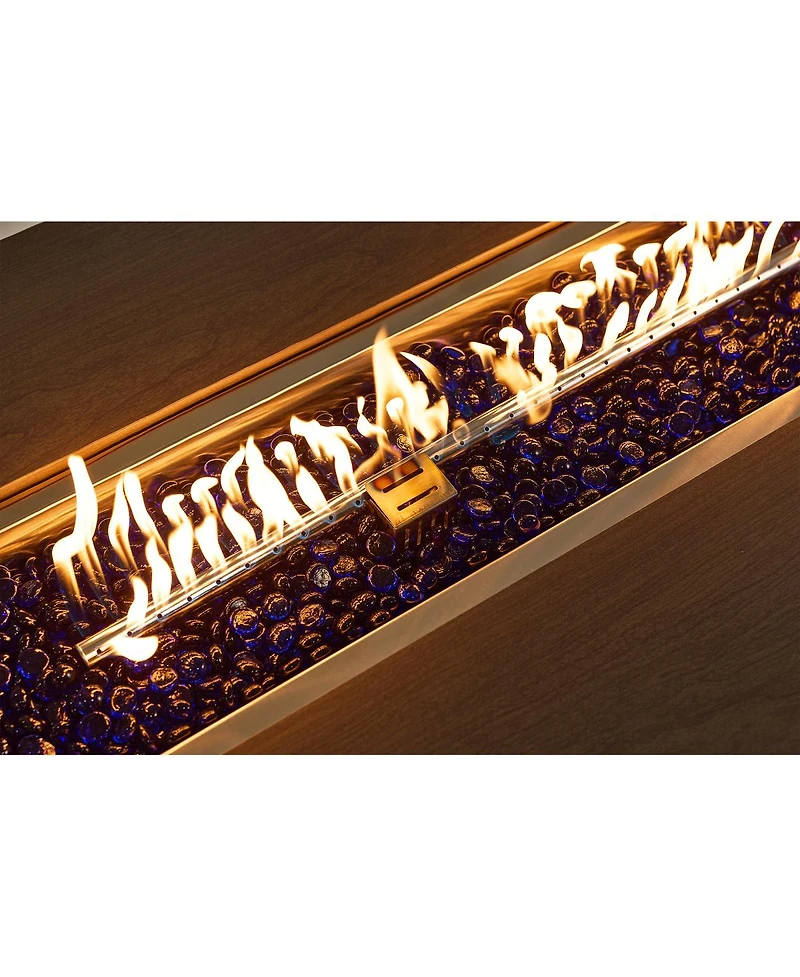 Streamdale Furniture 54" Propane Fire Pit Table w/ Rain Cover, 50,000 Btu Rectangular Heater