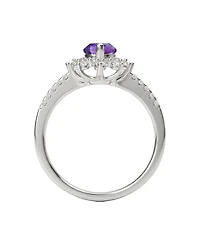 Macy's 3-Pc. Amethyst (3 ct. t.w.) & Lab Grown White Sapphire (1-7/8 Ring, Earring Necklace Sterling Silver (also Other Gemstones)