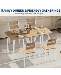 gaomon 3 Piece Dining Table Set for 2, Small Kitchen Table Set with 2 Upholstered Chairs and Metal Frame & Wood Tabletop