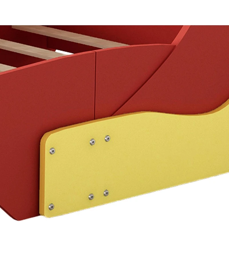 Streamdale Furniture Streamdale Twin Size Race Car-Shaped Platform Bed with Wheels