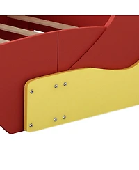 Streamdale Furniture Streamdale Twin Size Race Car-Shaped Platform Bed with Wheels