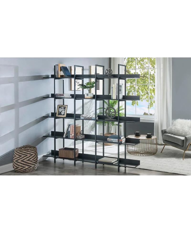 Streamdale Furniture 5 Tier Vintage Industrial Bookcase with Metal Frame & Mdf Board