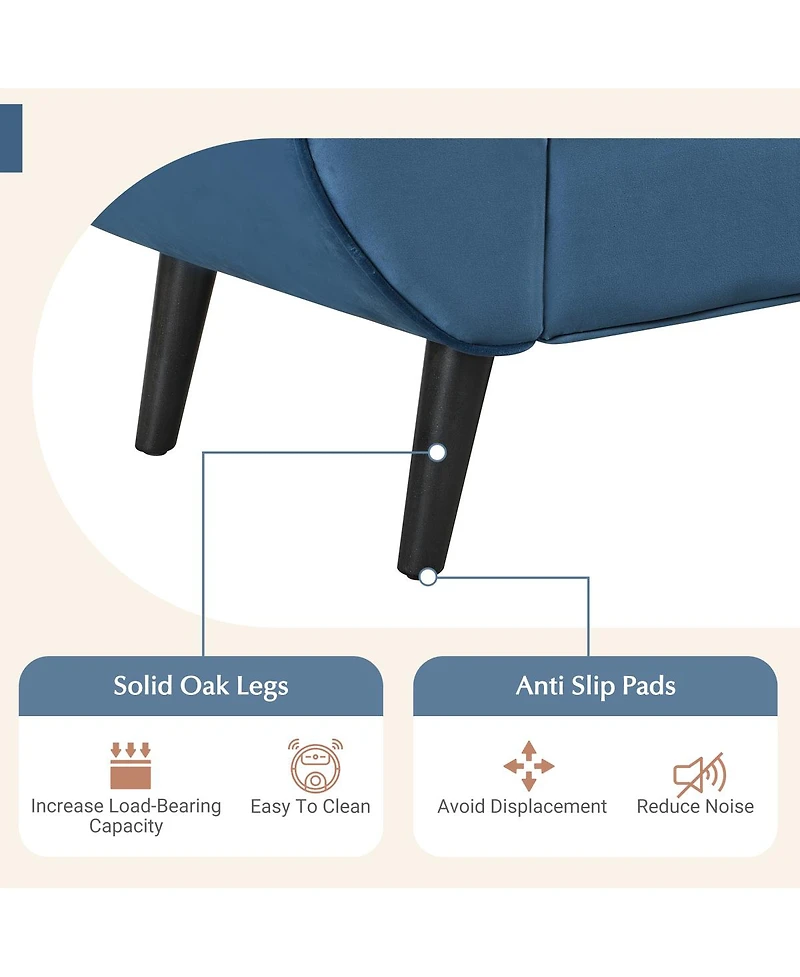 Streamdale Furniture Upholstered Velvet Bench with 2 Pillows and Rolled Arms