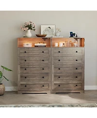 gaomon 5 Drawer Wooden Dresser for Bedroom Closet Bedside